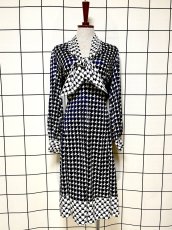 画像1: Italy製 リボンタイ レトロ ヨーロッパ古着 ヴィンテージワンピース (1)