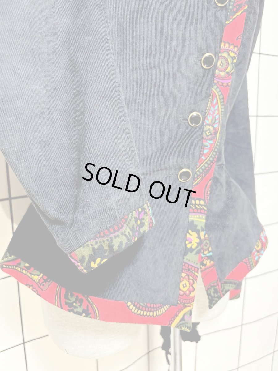 画像7: コーデュロイ ブラック レトロ USA古着 ヴィンテージジャケット (7)