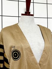 画像5: ボーダー 自転車刺繡パッチ スタッズ レトロ USA古着 ヴィンテージニットカーディガン (5)