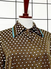 画像5: 東京スタイル 70sJAPAN 三角柄 前開き 昭和レトロ 国産古着 ヴィンテージワンピース (5)