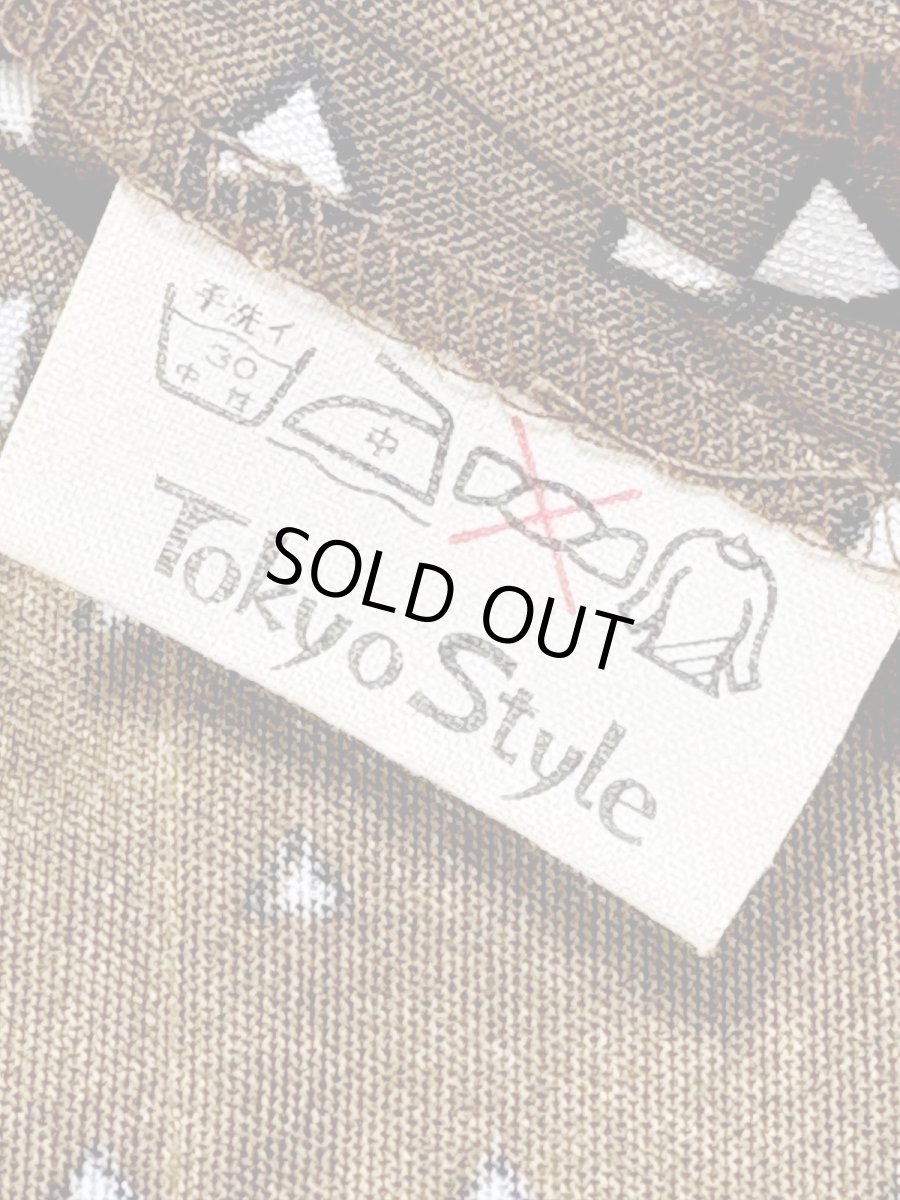 画像13: 東京スタイル 70sJAPAN 三角柄 前開き 昭和レトロ 国産古着 ヴィンテージワンピース (13)