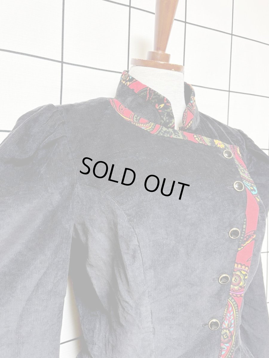 画像6: コーデュロイ ブラック レトロ USA古着 ヴィンテージジャケット (6)