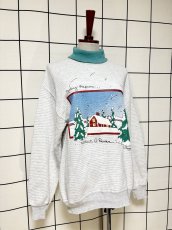 画像3: 雪景色 ボーダー タートルネック レトロ USA古着 ヴィンテージスウェット (3)