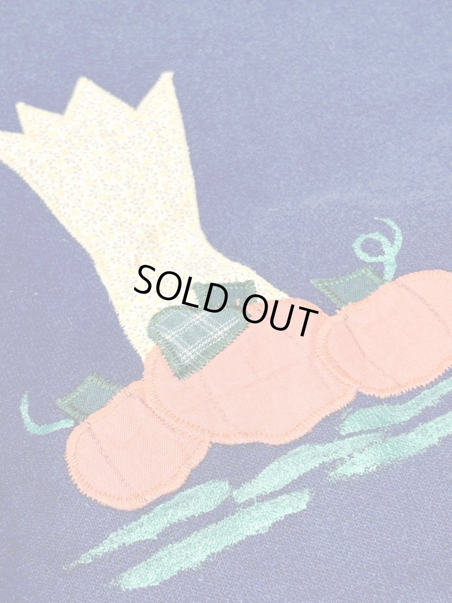 画像9: 鳥模様パッチ 襟付き ネイビー レトロ USA古着 ヴィンテージスウェット (9)