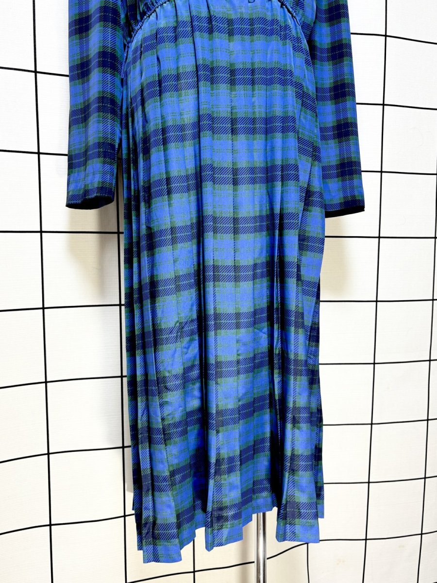 画像9: 【2500円均一対象商品】プリーツ切り替え チェック柄 ウエストゴム レトロ USA古着 ヴィンテージワンピース (9)