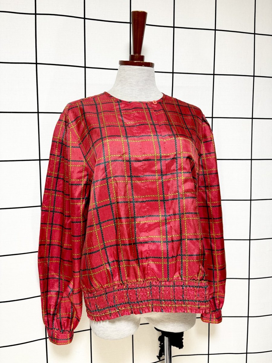 画像3: チェック プルオバー レトロ シャツ USA古着 ヴィンテージトップス (3)