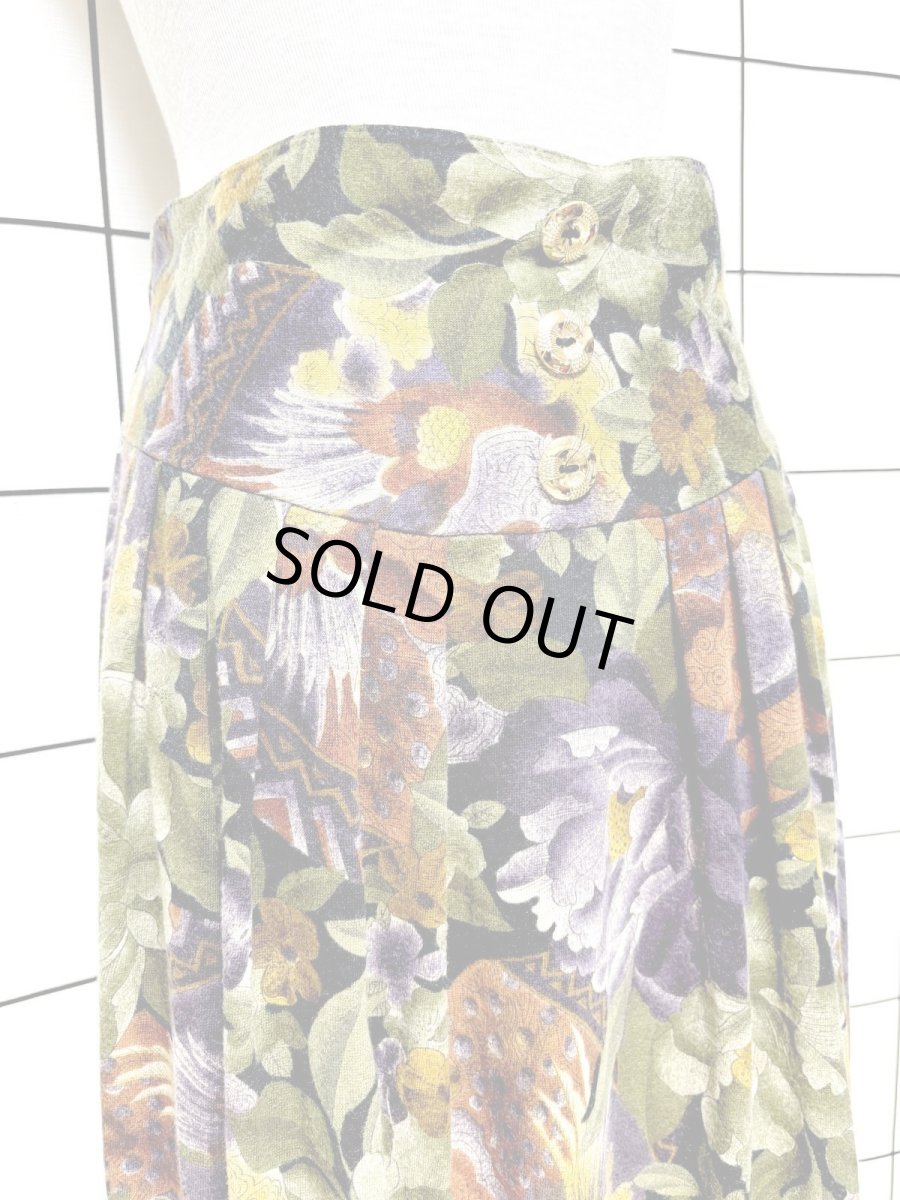 画像2: Italy製 花柄 ウエストゴム レトロ ヨーロッパ古着 ヴィンテージスカート  (2)