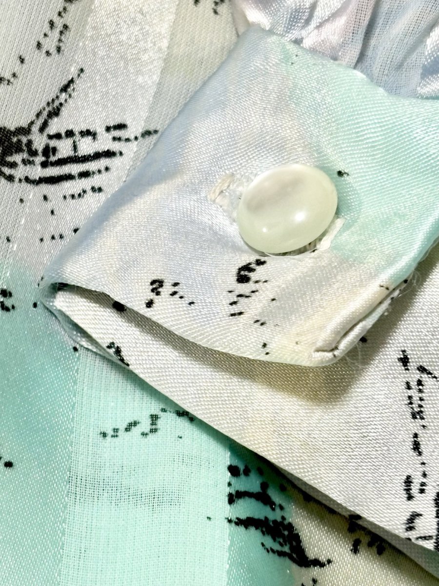 画像13: 【2500円均一対象商品】プリーツ切り替え ストライプ柄 レトロ USA古着 ヴィンテージワンピース (13)