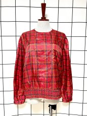 画像1: チェック プルオバー レトロ シャツ USA古着 ヴィンテージトップス (1)