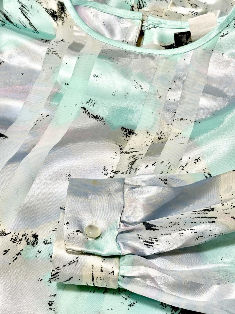 画像10: 【2500円均一対象商品】プリーツ切り替え ストライプ柄 レトロ USA古着 ヴィンテージワンピース (10)