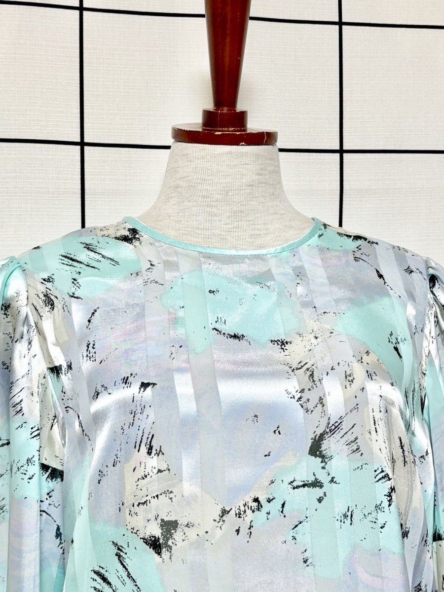 画像5: 【2500円均一対象商品】プリーツ切り替え ストライプ柄 レトロ USA古着 ヴィンテージワンピース (5)