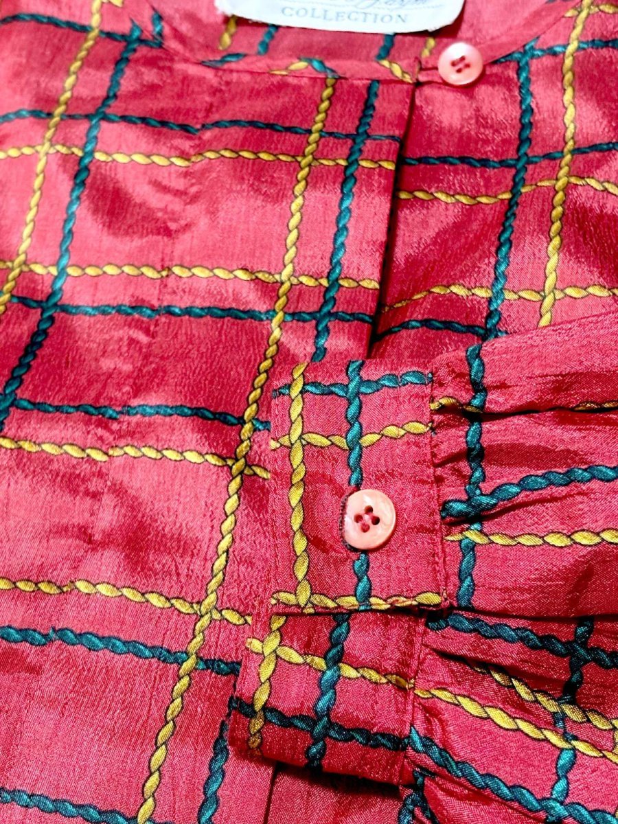 画像7: チェック プルオバー レトロ シャツ USA古着 ヴィンテージトップス (7)