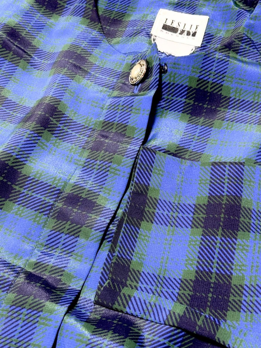 画像11: 【2500円均一対象商品】プリーツ切り替え チェック柄 ウエストゴム レトロ USA古着 ヴィンテージワンピース (11)