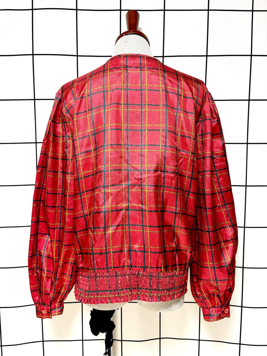 画像2: チェック プルオバー レトロ シャツ USA古着 ヴィンテージトップス (2)