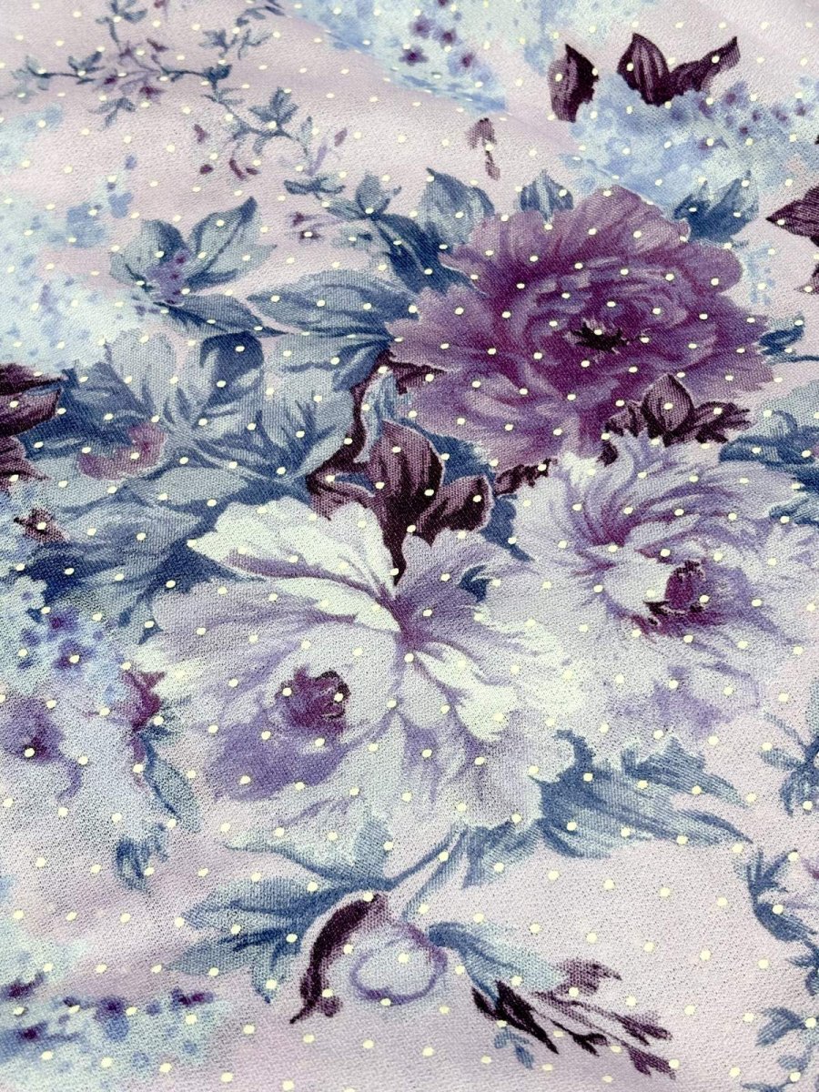 画像11: ドット 花柄 フリル 首元リボン ウエストゴム レトロ USA古着 ヴィンテージワンピース (11)