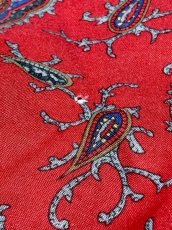 画像13: ペイズリー柄 レッド UNIONMADE ウエストゴム レトロ USA古着 ヴィンテージオールインワン (13)