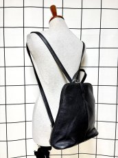 画像2: レザー ブラック レディース レトロ古着 ヴィンテージ 鞄 リュック (2)