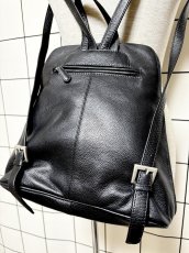 画像4: レザー ブラック レディース レトロ古着 ヴィンテージ 鞄 リュック (4)