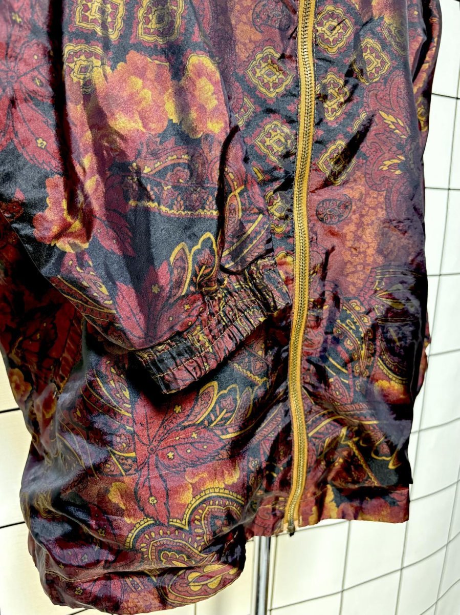 画像7: マルチ柄 ハイネック ジップアップ USA古着 ジャンパー ブルゾン ヴィンテージナイロンジャケット (7)