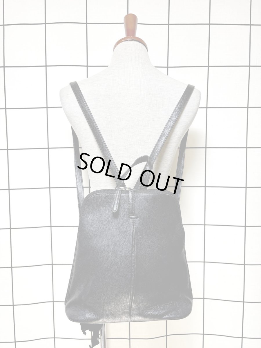 画像3: レザー ブラック レディース レトロ古着 ヴィンテージ 鞄 リュック (3)