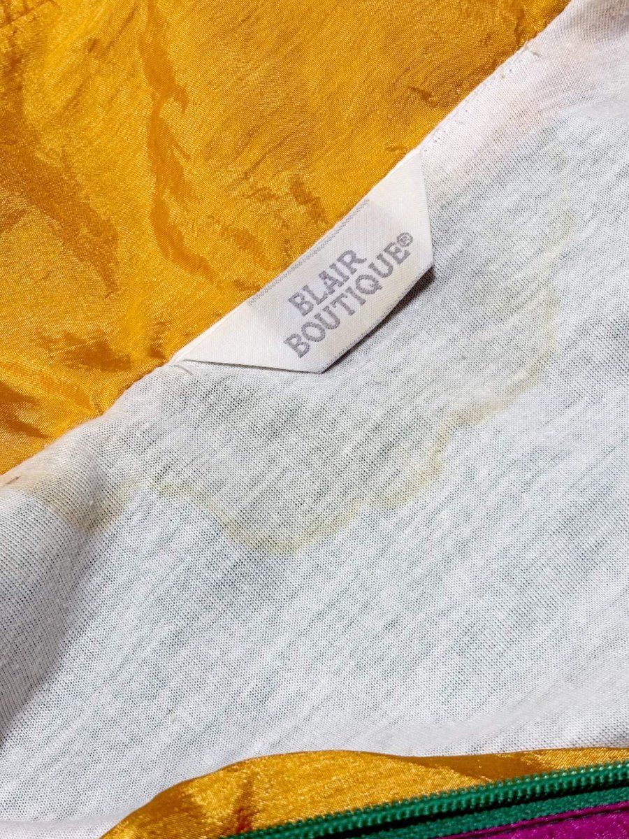 画像11: マルチカラー ハイネック ジップアップ USA古着 ジャンパー ブルゾン ヴィンテージナイロンジャケット (11)