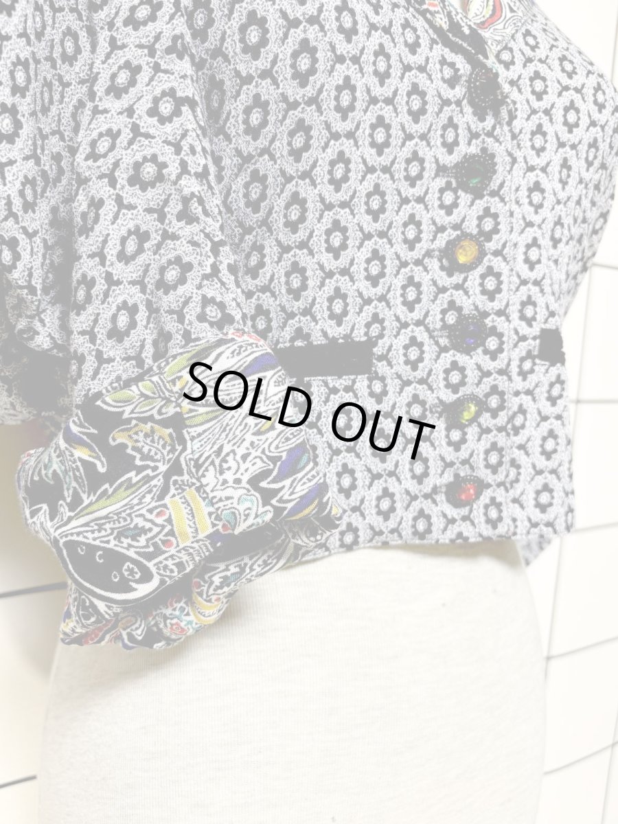 画像7: ショート丈 スフィンクス柄 ドルマンスリーブ レトロ USA古着 ヴィンテージジャケット (7)