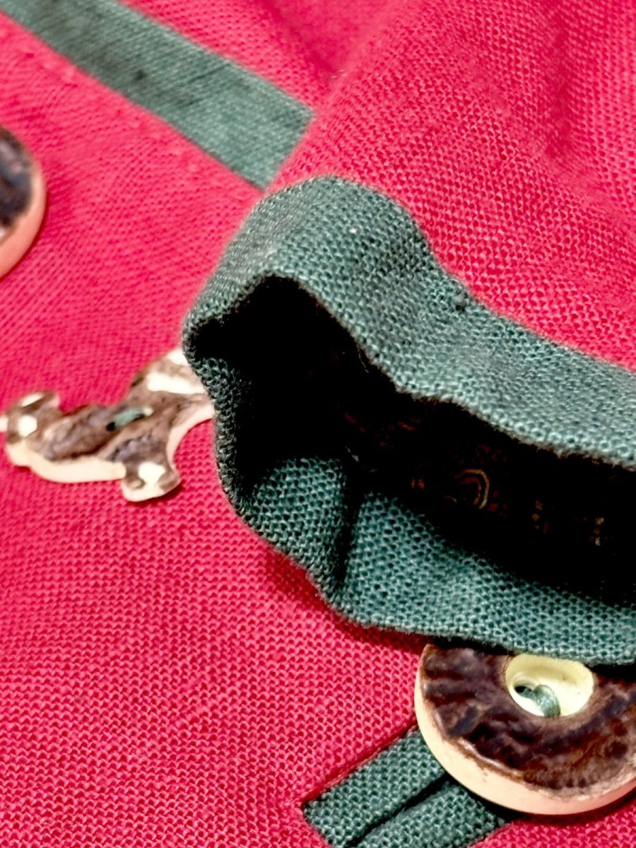 画像15: ドイツ製 Germany リネン混紡 ウッド調ボタン ノーカラー ディアンドル チロルジャケット ドイツ民族衣装 舞台 演劇 演奏会 フォークダンス オクトーバーフェスト (15)