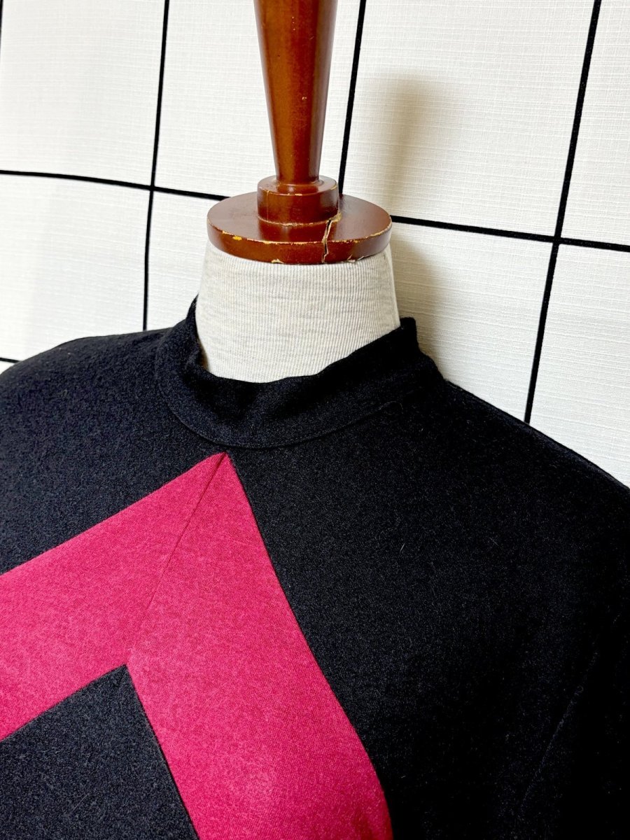 画像4: Italy製 イタリア ハイネック ウール ブラック レトロ USA古着 ヴィンテージワンピース (4)