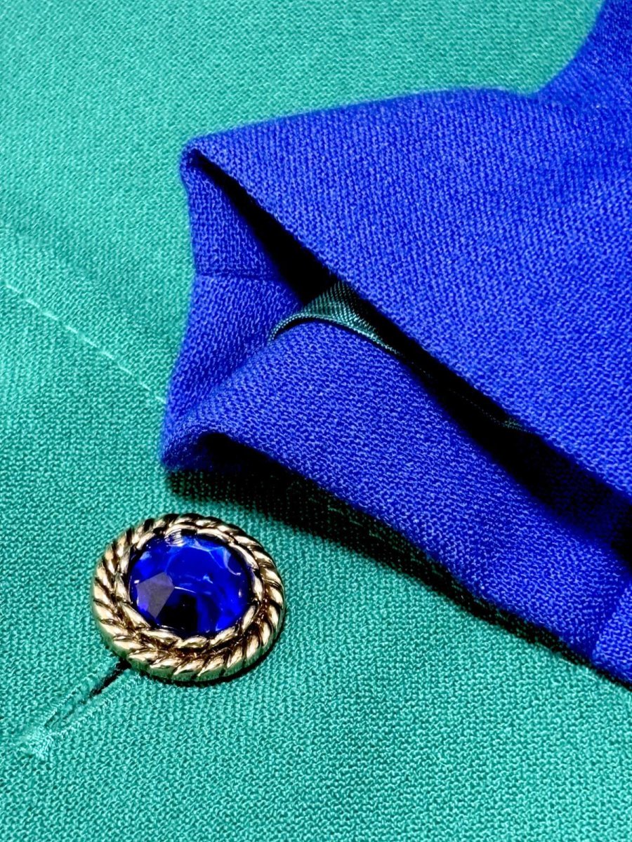 画像10: 西ドイツ製 バイカラー スタンドカラー レトロ ヨーロッパ古着 ヴィンテージジャケット (10)