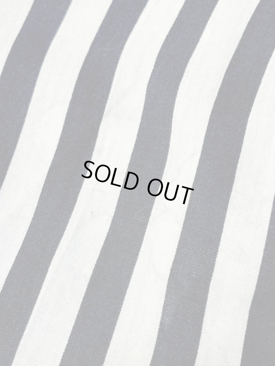 画像19: ストライプ プリーツ切り替え ネイビー ウエストゴム レトロ USA古着 ヴィンテージワンピース (19)