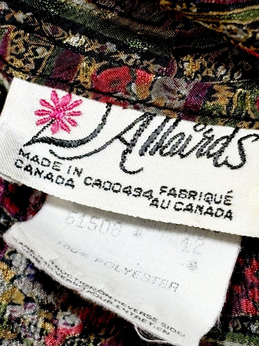 画像13: リボンタイ ペイズリー 花柄 レトロ CANADA カナダ製 古着 レトロ シャツ ヴィンテージブラウス (13)