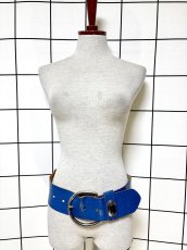 画像2: レトロアンティーク ブルー ヴィンテージ フランス製 ヨーロッパ古着 ベルト (2)