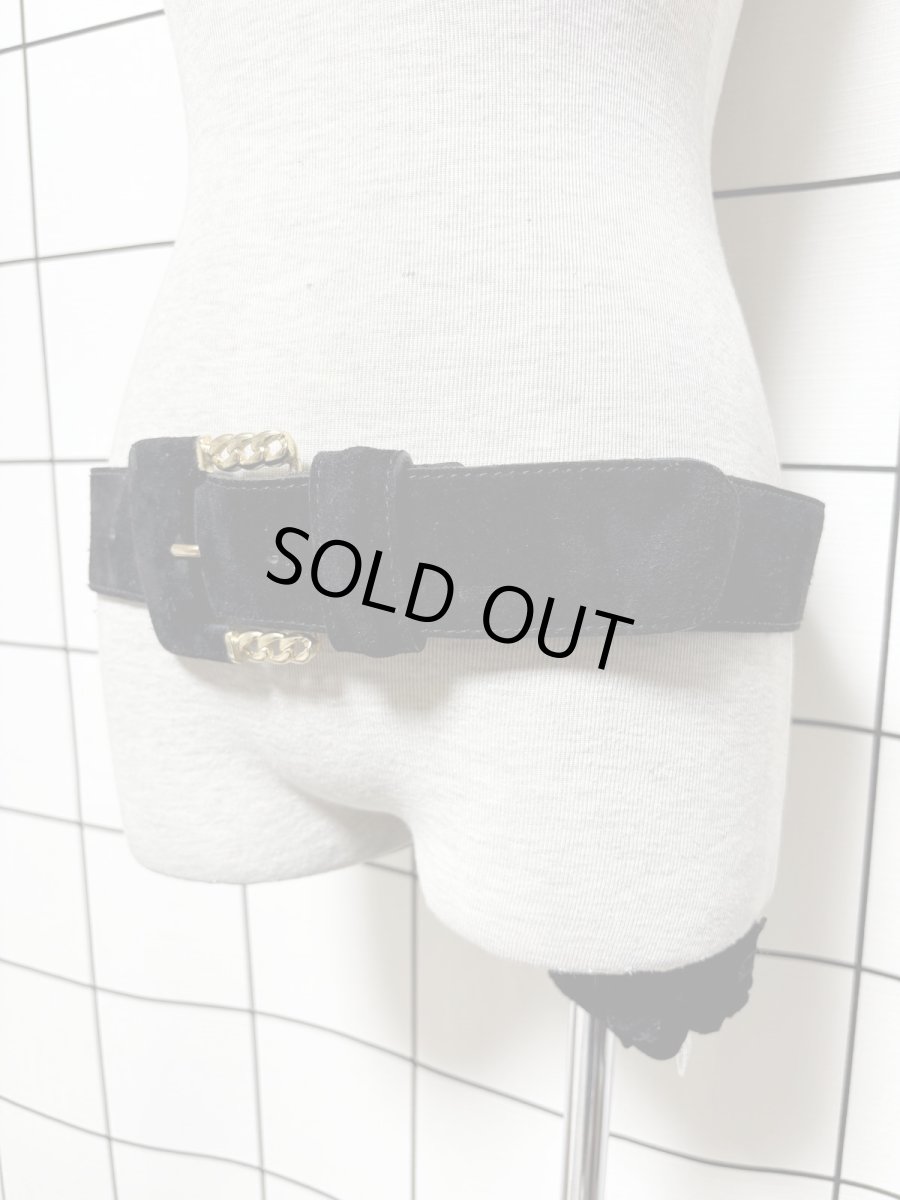 画像1: レトロアンティーク ブラック ヴィンテージ USA 古着 ベルト (1)