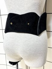 画像4: レトロアンティーク ブラック ヴィンテージ USA 古着 ベルト (4)