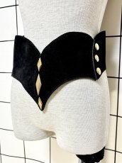 画像1: レトロアンティーク ブラック ヴィンテージ USA 古着 ベルト (1)