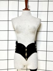 画像2: レトロアンティーク ブラック ヴィンテージ USA 古着 ベルト (2)