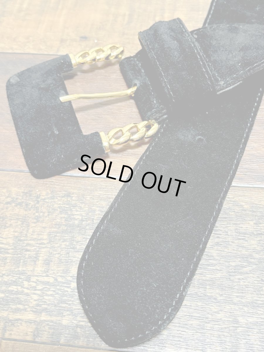 画像4: レトロアンティーク ブラック ヴィンテージ USA 古着 ベルト (4)