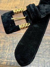 画像4: レトロアンティーク ブラック ヴィンテージ USA 古着 ベルト (4)