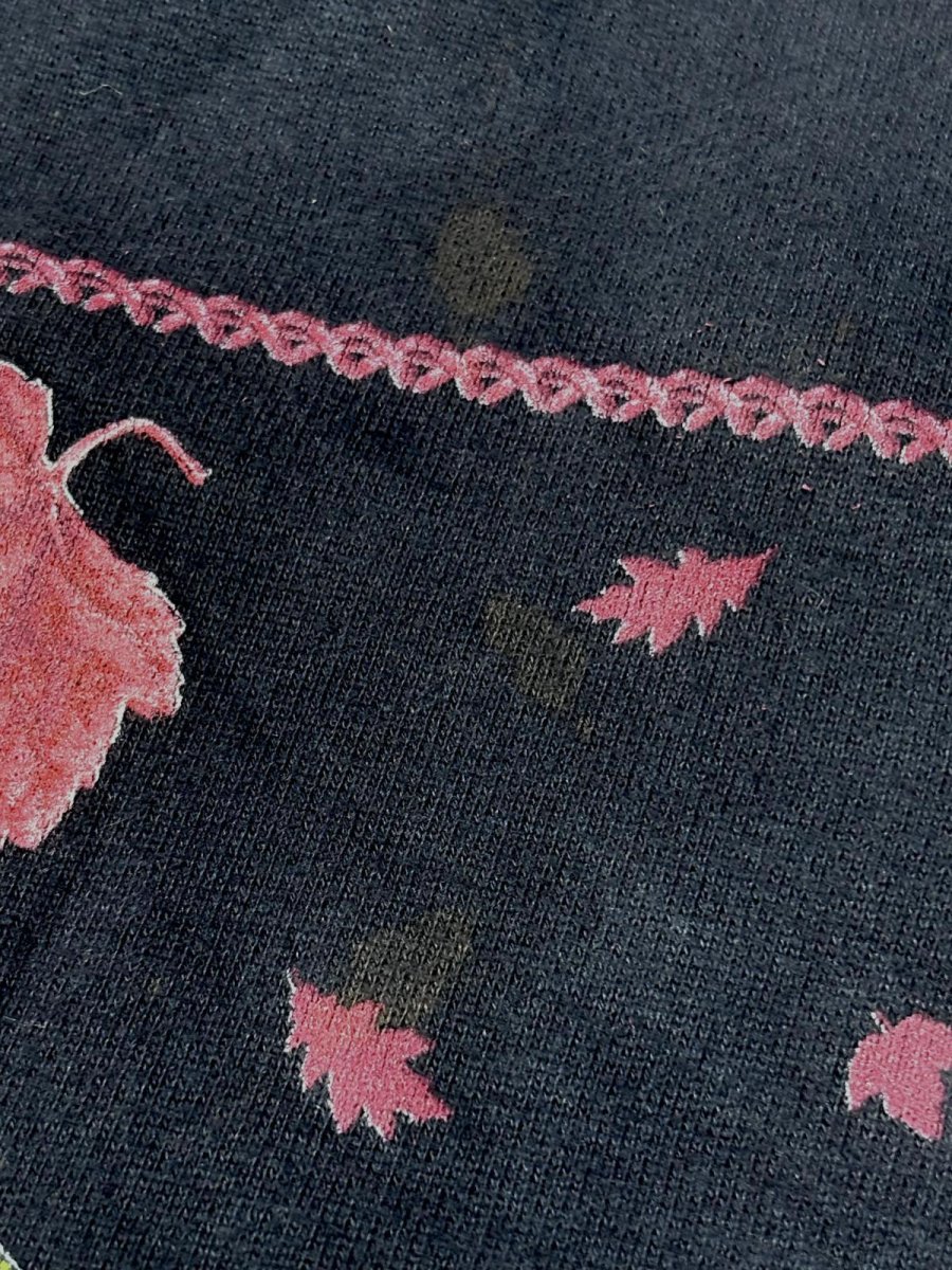 画像14: リーフ柄 ネイビー レトロ USA古着 ヴィンテージカーディガン (14)