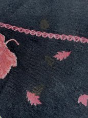 画像14: リーフ柄 ネイビー レトロ USA古着 ヴィンテージカーディガン (14)