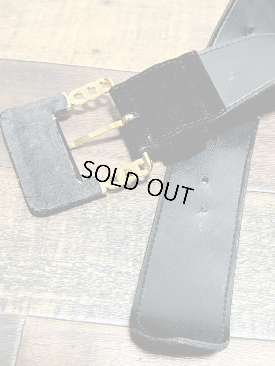 画像5: レトロアンティーク ブラック ヴィンテージ USA 古着 ベルト (5)