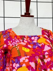 画像6: レトロサイケ 花柄 USA古着 ヴィンテージワンピース (6)