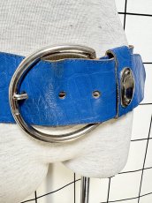 画像3: レトロアンティーク ブルー ヴィンテージ フランス製 ヨーロッパ古着 ベルト (3)