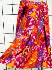 画像9: レトロサイケ 花柄 USA古着 ヴィンテージワンピース (9)