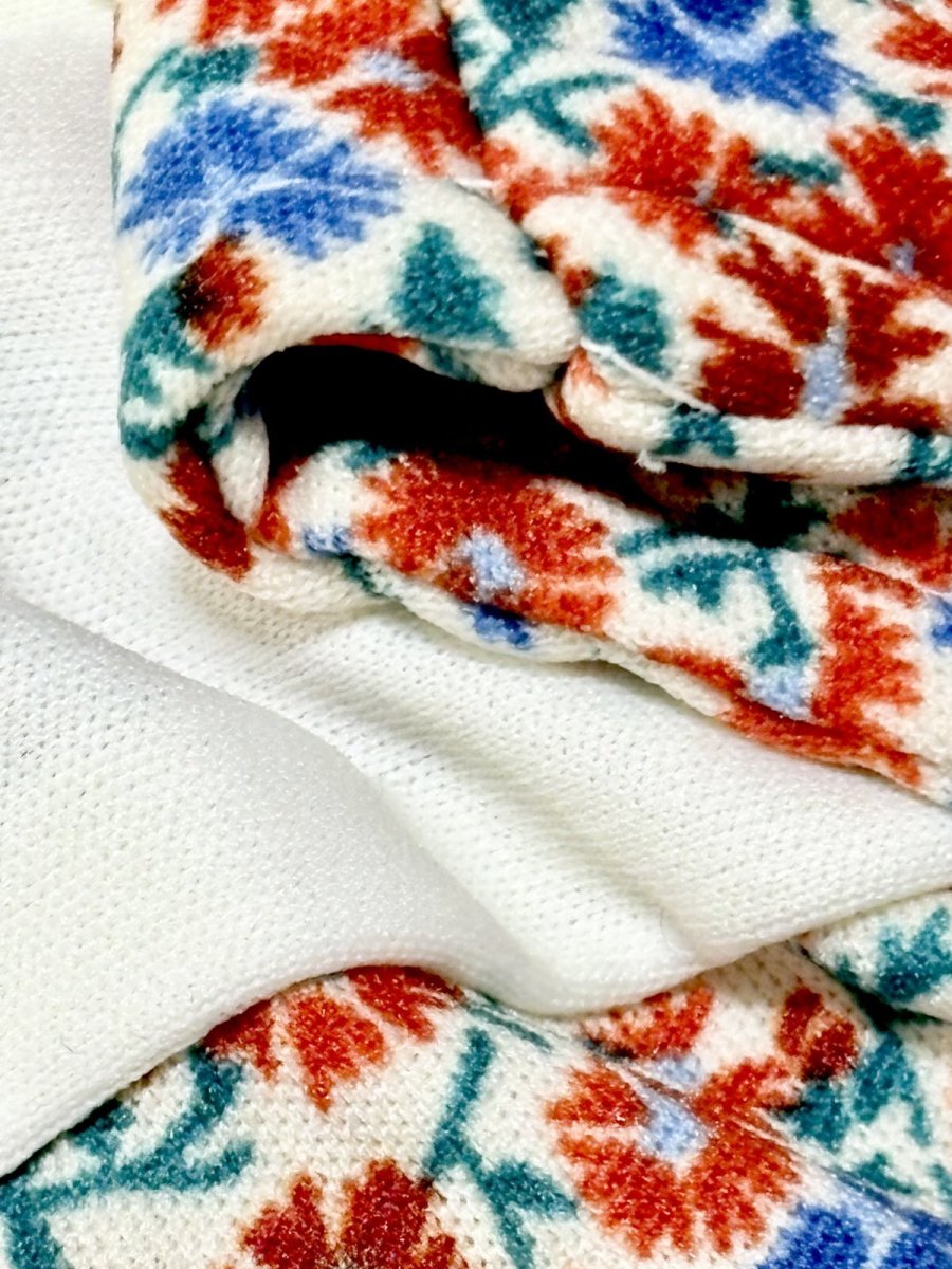 画像13: 花柄 ホワイト 切り替えウエストゴム ノースリーブ レトロ USA古着 ヴィンテージワンピース (13)