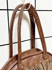 画像7: 型押し カービング レザー レディース 鞄 ヴィンテージ ハンドバッグ (7)