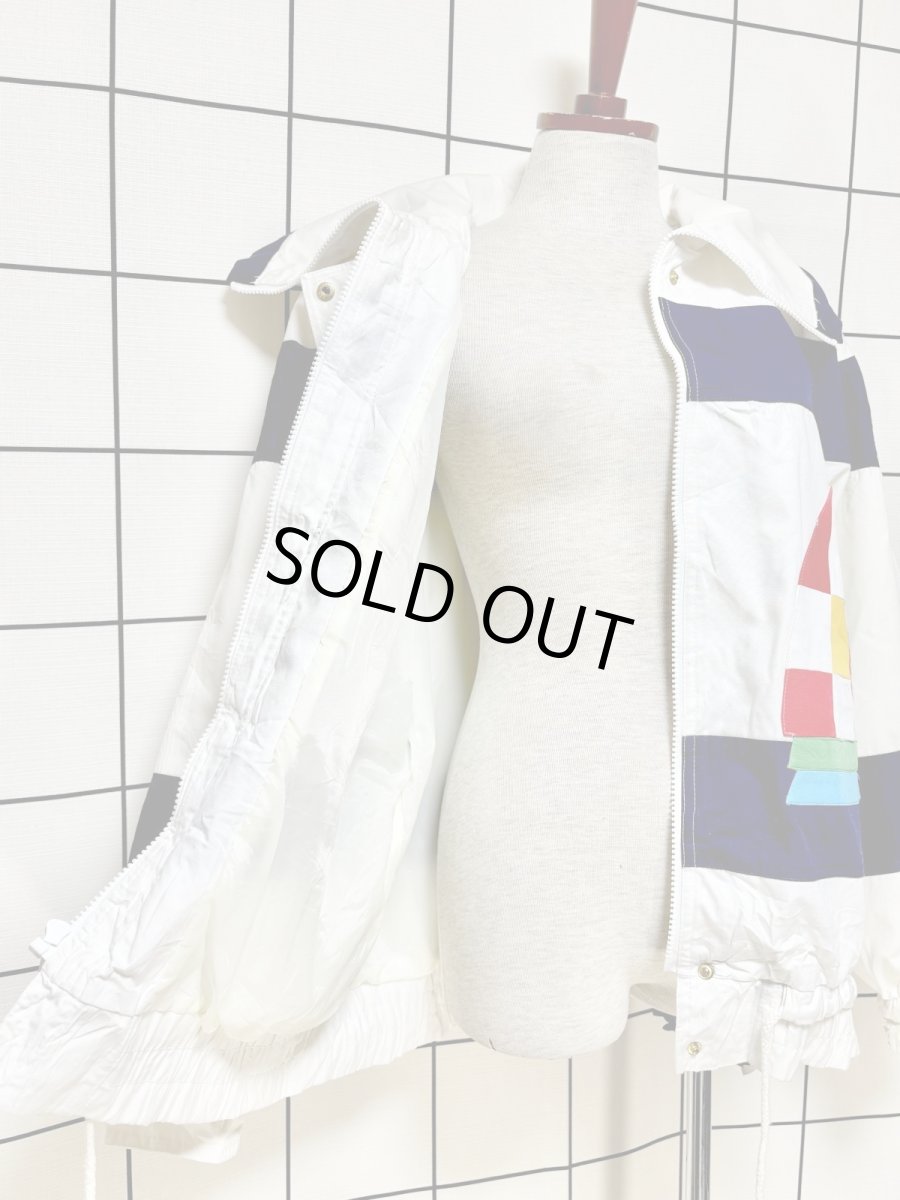 画像10: レトロマリン ホワイト ジップアップ USA古着 ジャンパー ヴィンテージブルゾンジャケット (10)