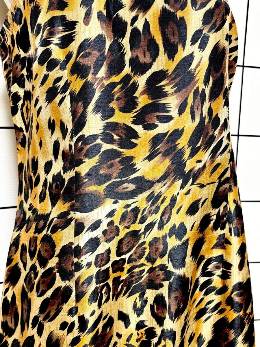 画像8: レオパード ヒョウ柄 ノースリーブ レトロ USA古着 ヴィンテージワンピース (8)