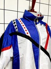 画像7: トランプ柄 希少 オーバーサイズ ジップアップ USA古着 ブルゾン ジャンパー ヴィンテージナイロンジャケット (7)