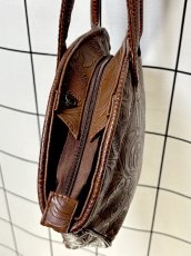 画像6: 型押し カービング レザー レディース 鞄 ヴィンテージ ハンドバッグ (6)